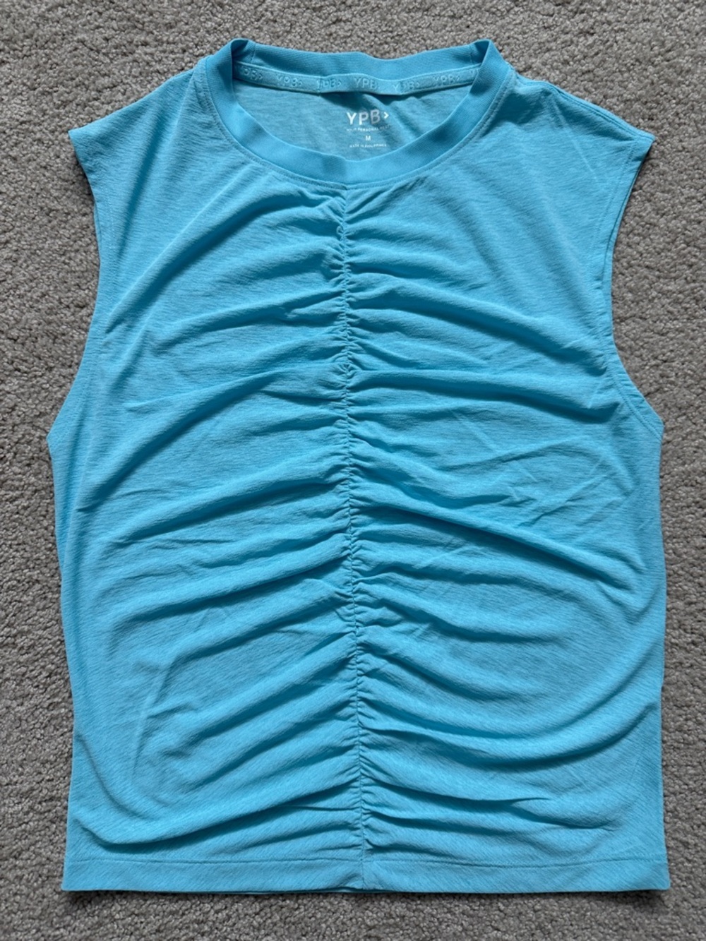 Abercrombie & Fitch Women's YPB Featherweight Ruched Tank Blue Size Medium